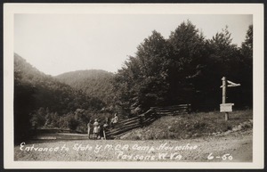 Entrance to State Y.M.C.A. Camp Horseshoe Parsons. W. Va