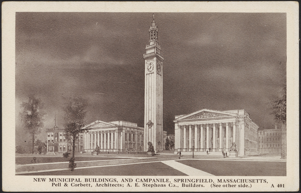 New municipal buildings and campanile, Springfield, Massachusetts