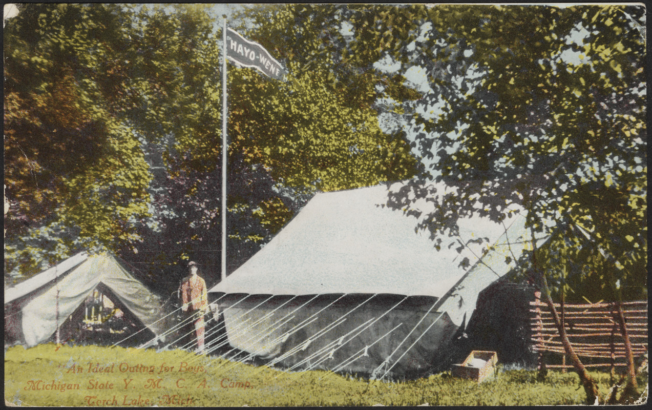 An ideal outing for boys, Michigan State Y.M.C.A. Camp, Torch Lake, Mich.