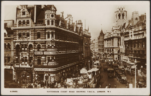 Tottenham Court Road showing Y.M.C.A., London. W.1.