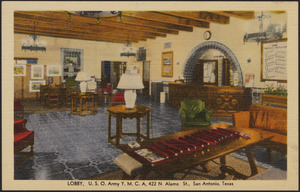 Lobby, U.S.O. Army Y.M.C.A., 422 N. Alamo St., San Antonio, Texas