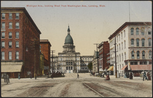 Michigan Ave., looking west from Washington Ave., Lansing, Mich.