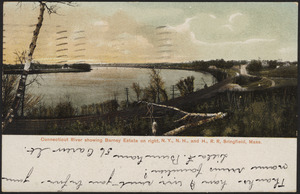 Connecticut River showing Barney Estate on right. N.Y., N.H., and H., R.R., Springfield, Mass.