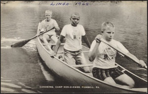 Canoeing, Camp Kon-O-Kwee, Fombell, PA.