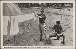 We have wash days too at Camp Wadsworth, Spartanburg, S.C.