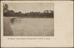 The beach, Camp Abnaki, Vermont State Y.M.C.A. Camp