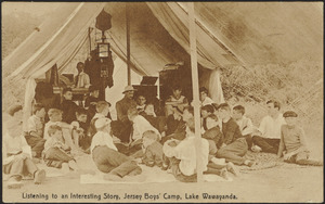 Listening to an interesing story, Jersey Boys' Camp, Lake Wawayanda