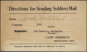 Directions for sending soldiers mail