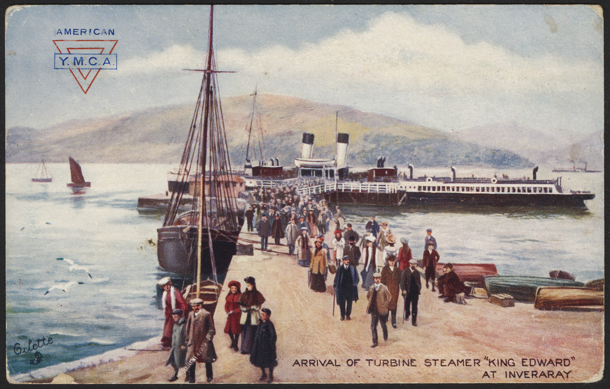 Arrival of turbine steamer "King Edward" at Inveraray