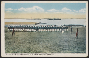 Naval recruits drilling at U. S. Naval Training Station