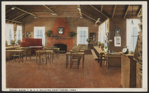 Social room, Y.M.C.A. building, Camp Dodge, Iowa