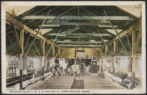 Interior 301st Y.M.C.A. Hut No. 21, Camp Devens, Mass.