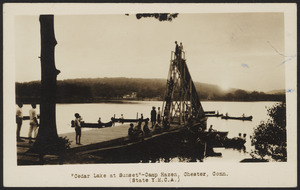 "Cedar Lake at sunset" - Camp Hazen. Chester, Conn. (State Y.M.C.A.)