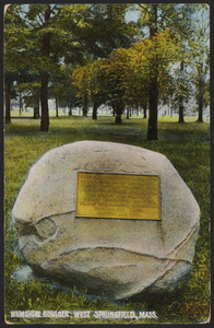 Memorial Boulder, West Springfield, Mass.