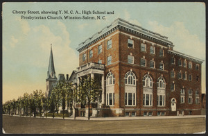 Cherry Street, showing Y.M.C.A., High School and Presbyterian Church, Winston-Salem, N.C.