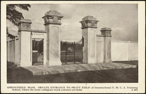 Springfield, Mass. Ornate entrance to Pratt Field of International Y.M.C.A. Training School, where the inter-collegiate track contests are held
