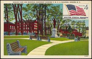 Seward Park and Memorial Monument showing Y.M.C.A. building, Auburn, N.Y.