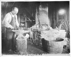 Blacksmith George Calkins at Work