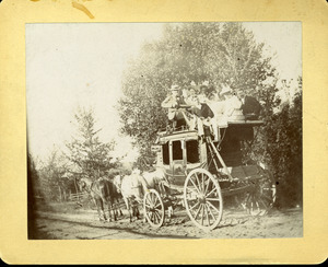 Stage coach and passengers