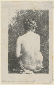 Étude de femme assise, vue de dos