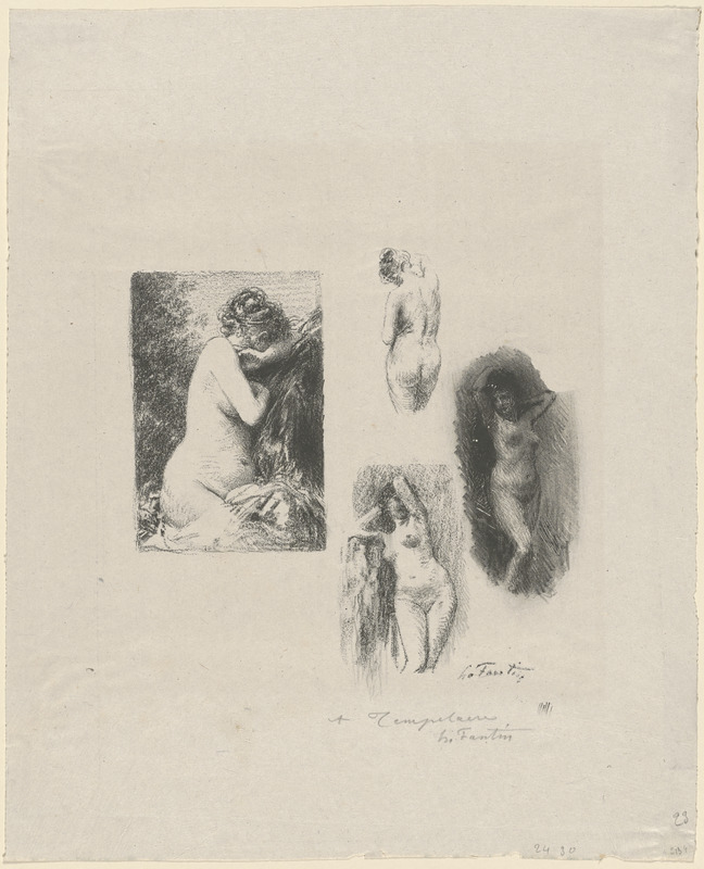 Pleureuse. Étude de femme, assise de profil à droite