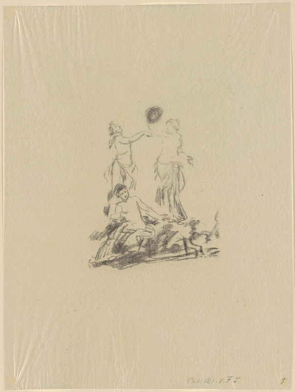 Feuille composée de quatre croquis de sujets de danses