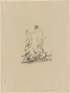 Feuille composée de quatre croquis de sujets de danses