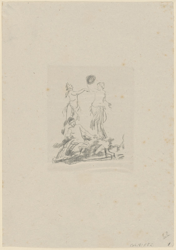 Feuille composée de quatre croquis de sujets de danses