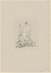 Feuille composée de quatre croquis de sujets de danses