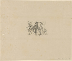 Feuille composée de quatre croquis de sujets de danses