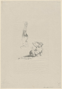 Feuille d’études, composée de trois feuilles, tirées chacune à 5 ou 6 épreuves d’essai, puis réunies