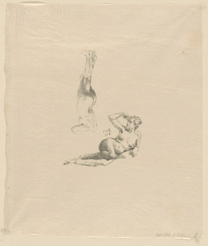 Feuille d’études, composée de trois feuilles, tirées chacune à 5 ou 6 épreuves d’essai, puis réunies