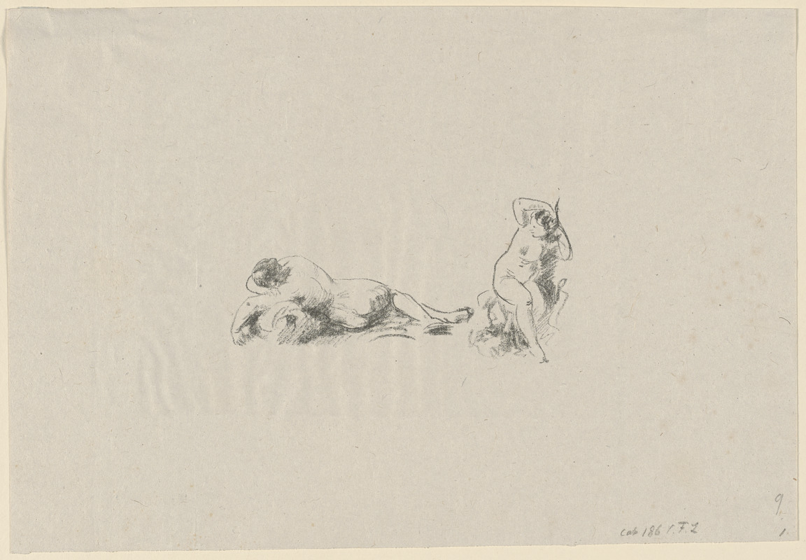 Feuille contenant deux croquis