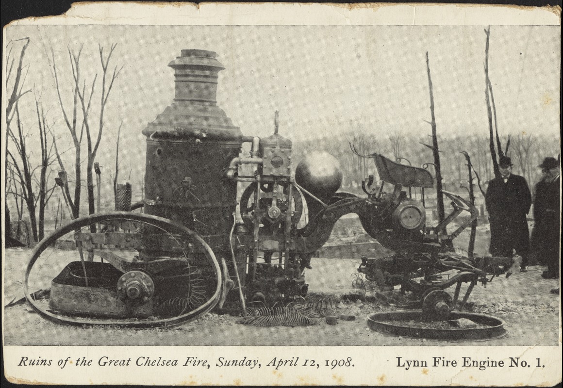 Ruins of the Great Chelsea Fire, Sunday, April 12, 1908. Lynn fire engine no. 1