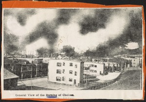 General view of the burning of Chelsea
