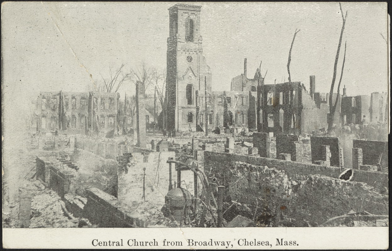 Central Church from Broadway, Chelsea Mass.