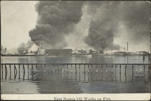 East Boston Oil Works on fire