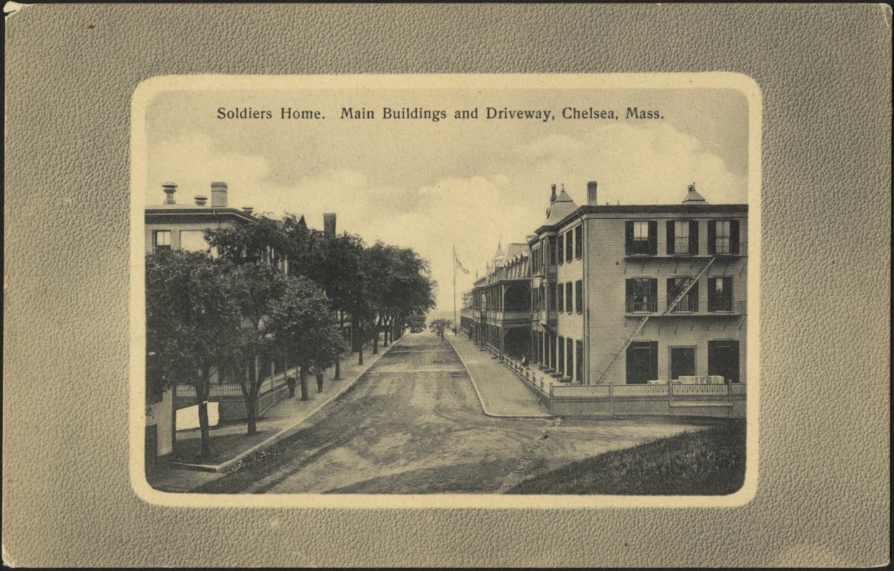 Soldiers Home. Main buildings and driveway, Chelsea, Mass.