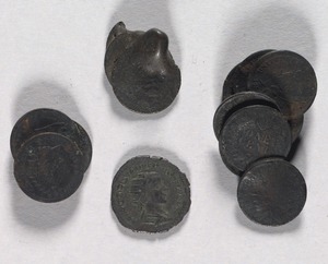 Coins salvaged from the Great Chelsea Fire of 1908