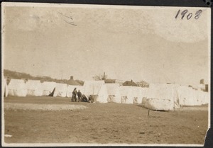 Tents set up after the Great Chelsea Fire