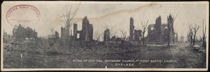 Ruins of City Hall, Unitarian Church, and First Baptist Church. Chelsea