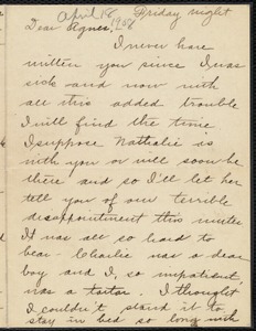 Letter, 1908 April 18 to Agnes