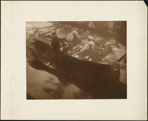 Plymouth Tercentenary celebration, parade, President Day, August 1, 1921, car carrying President Warren G. Harding