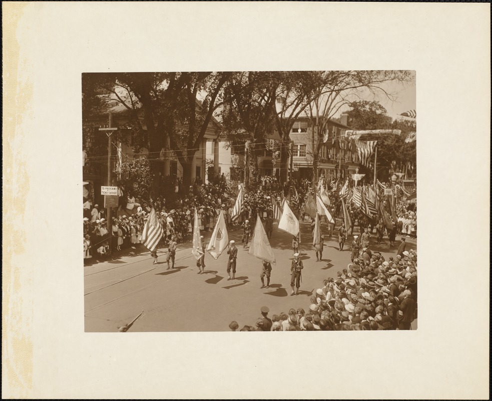 Plymouth Tercentenary celebration, parade, President Day, August 1, 1921, color guard