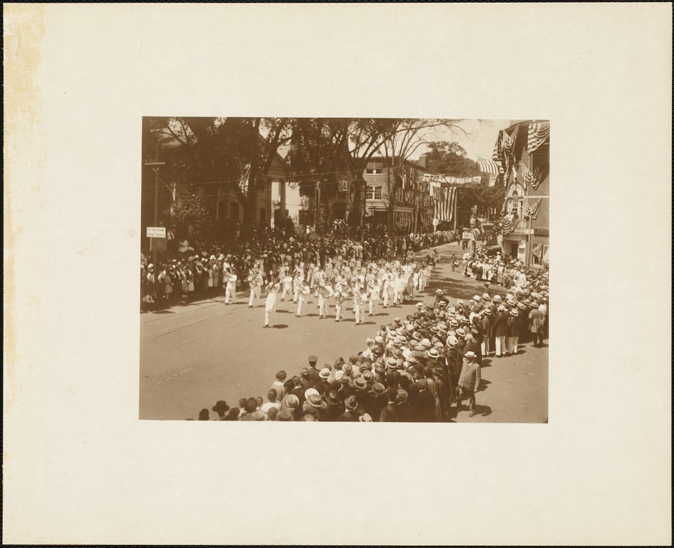 Plymouth Tercentenary celebration, parade, President Day, August 1, 1921, marching band