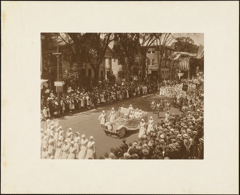 Plymouth Tercentenary celebration, parade, President Day, August 1, 1921, Mary Allerton Rebekah Lodge, Plymouth