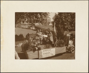 Plymouth Tercentenary celebration, parade, President Day, August 1, 1921, float by the town of Hingham