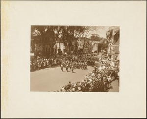 Plymouth  Tercentenary celebration, parade, President Day, August 1, 1921, unidentified marchers in uniform