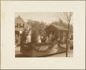 Plymouth  Tercentenary celebration, parade, President Day, August 1, 1921, first prize - historical float representing descendants of Gov. Winslow--Marshfield, MA
