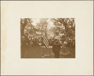 Plymouth Tercentenary celebration, September 20, 1921, dedication ceremony of Pilgrim memorial fountain